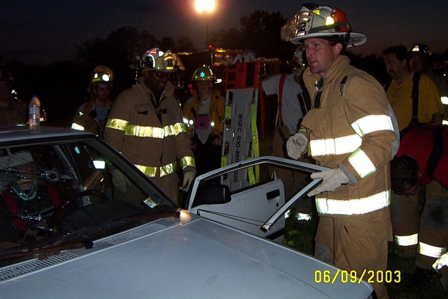 Deputy Chief Jeff Simpson directs the rescue training class at Station 12